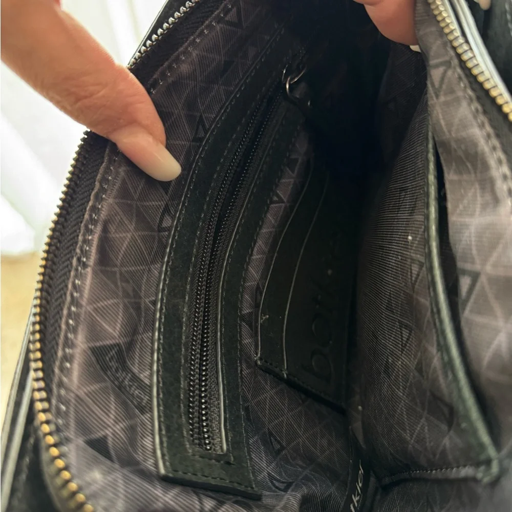 Botkier Black Leather Crossbody Bag with Studded‎ Detail & Adjustable Strap